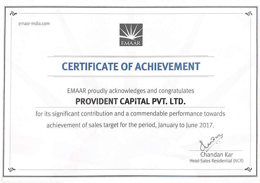 emaar-certificate-of-achievement-provident-capital-awards
